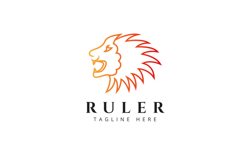 Modèle de logo de tête de souverain-Lion