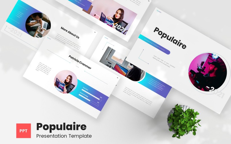 Populaire - Modello PowerPoint per creatore di contenuti