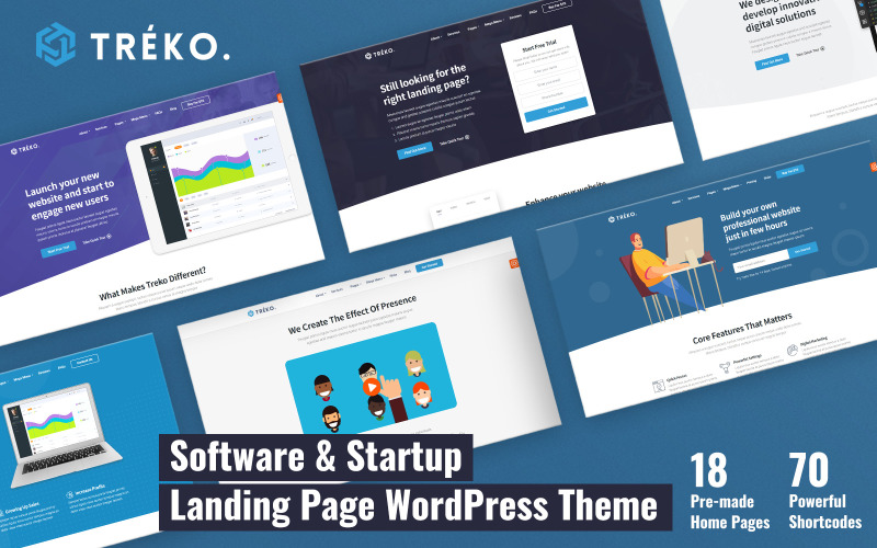 Treko - Tema WordPress de inicialização e software de aterrissagem