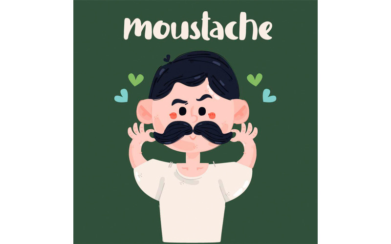 Un chico con ilustración de bigote