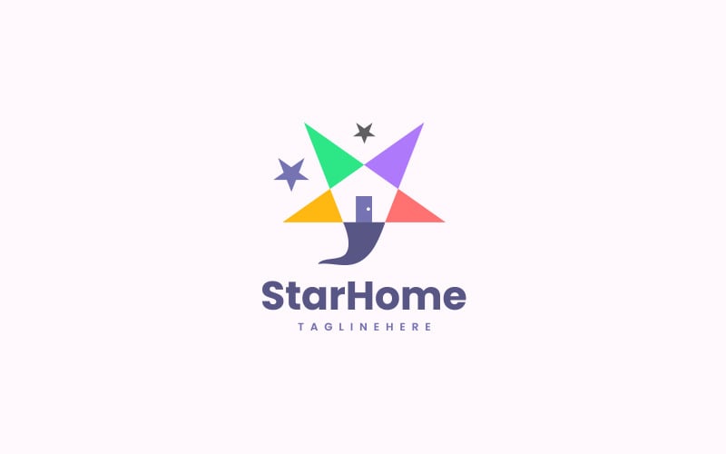 Vecteur libre de concept de conception de logo de maison d'étoile
