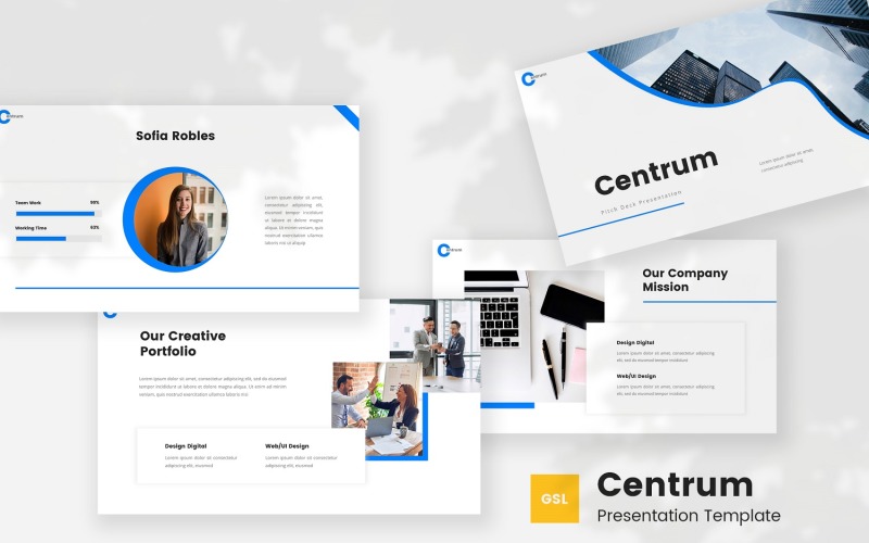 Centrum — Pitch Deck Szablon prezentacji Google