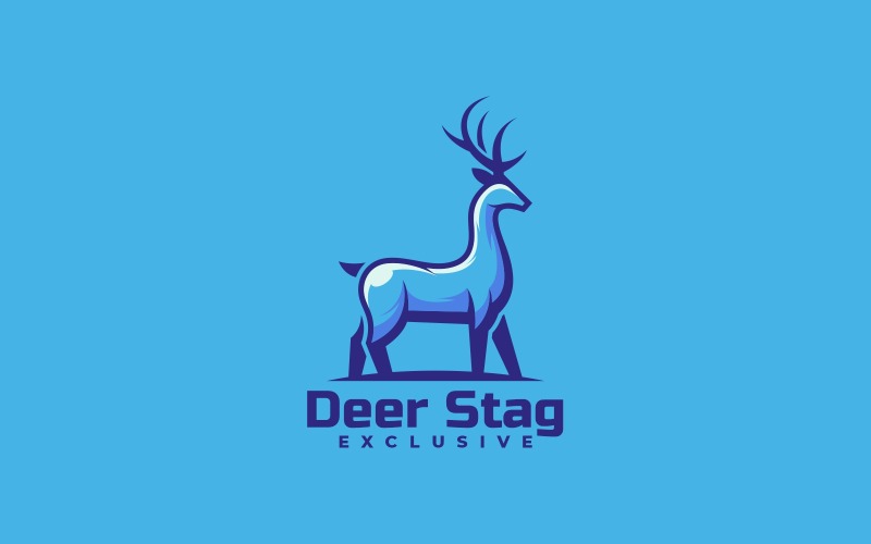 Cervo cervo semplice mascotte stile logo