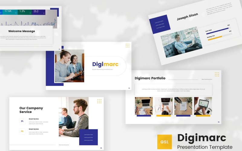 Digimarc — Dijital Pazarlama Google Slayt Şablonu