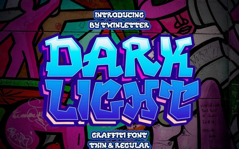 DONKER LICHT - Lettertype in graffitistijl