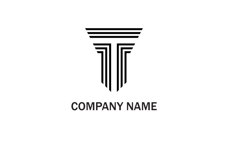 Letter T pijler Logo sjabloon