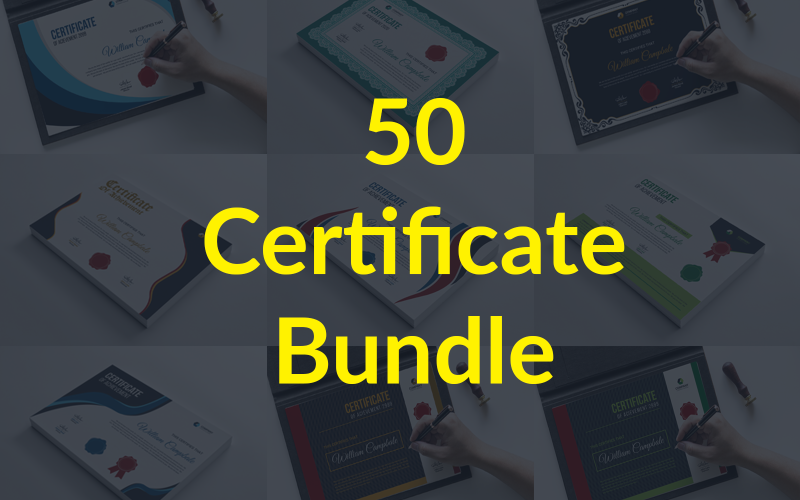 Modèle de paquet de 50 certificats