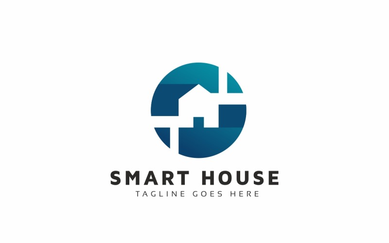 Modello di logo della casa intelligente