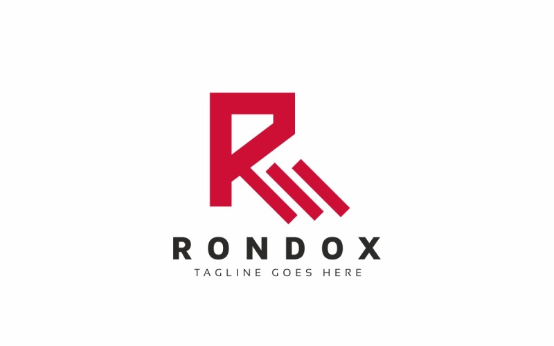 Modelo de logotipo de letra Rondox R