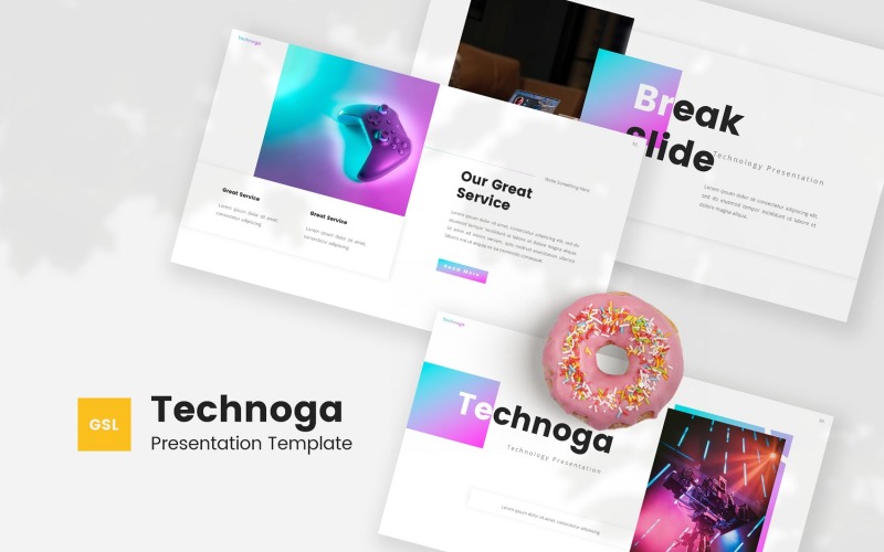 Technoga - modelo de tecnologia do Google Slides