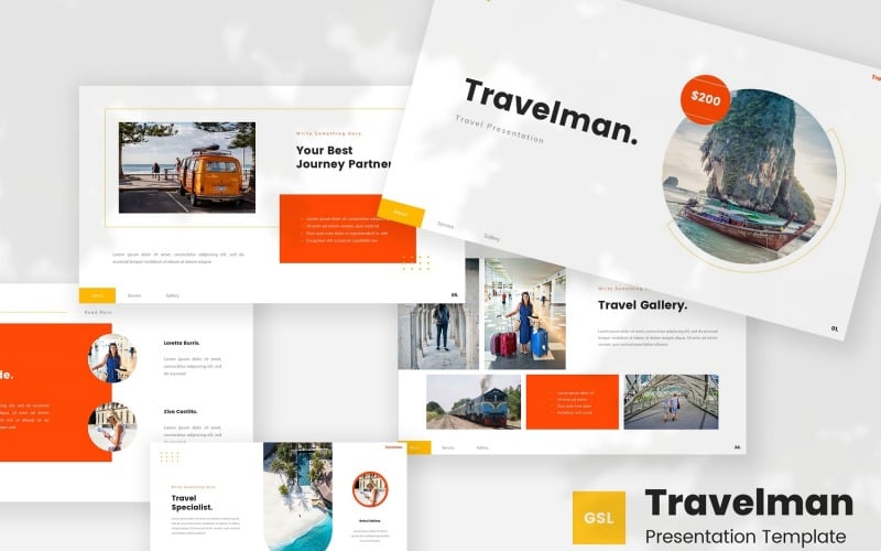 Travelman - Reizen Google Slides-sjabloon