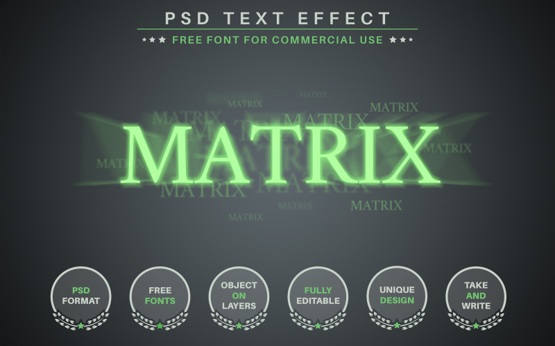 Matrix - PSD-bearbeitbarer Texteffekt