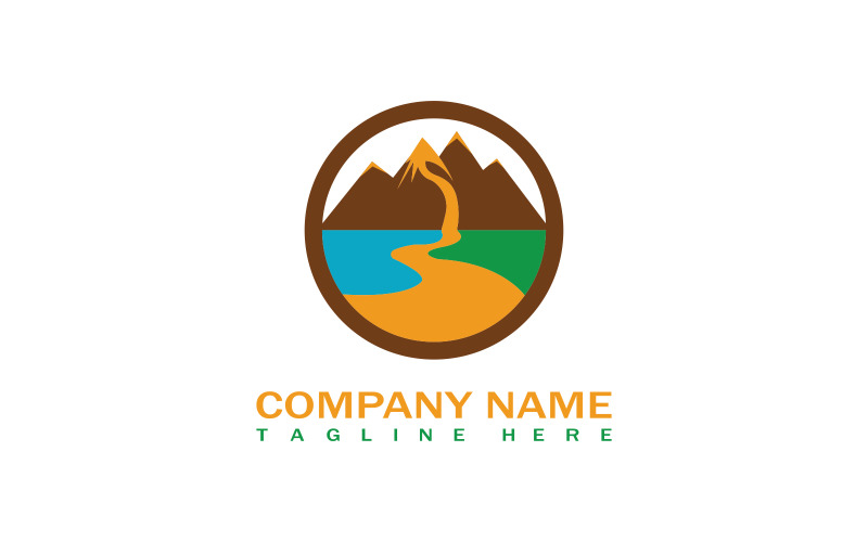 Plantilla de logotipo de isla de lava