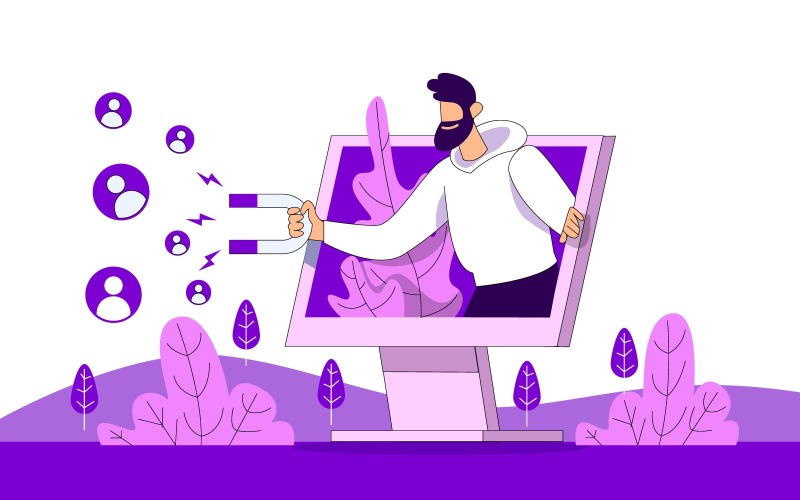 数字营销插图概念向量