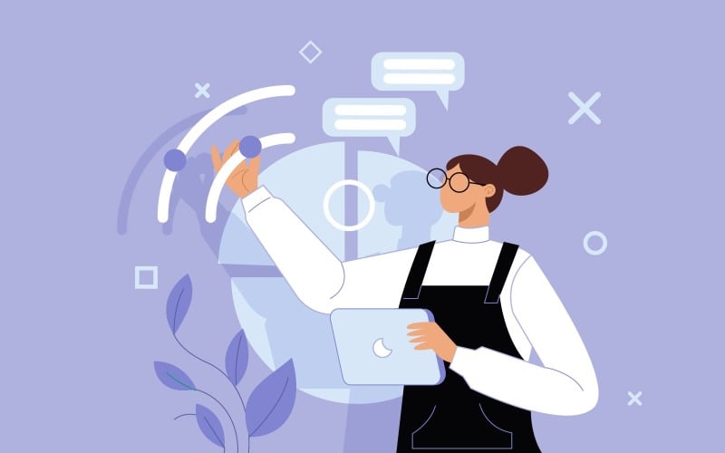 Vecteur d'illustration de concept de marketing numérique