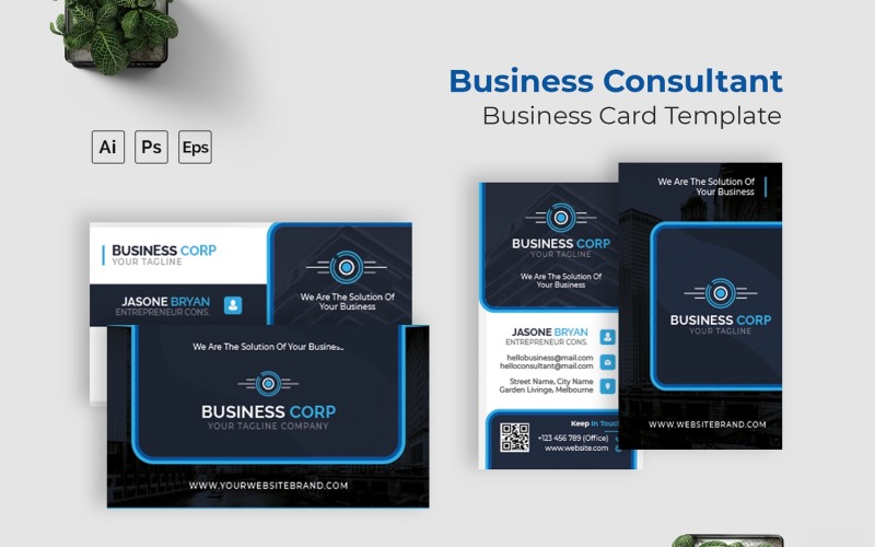 Cartão de visita de consultor de negócios