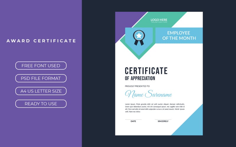 Corporate Certificate Template Design - TemplateMonster