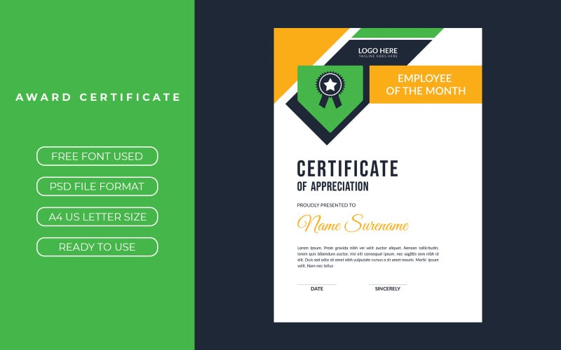 Návrh certifikátu Jonathon Smith