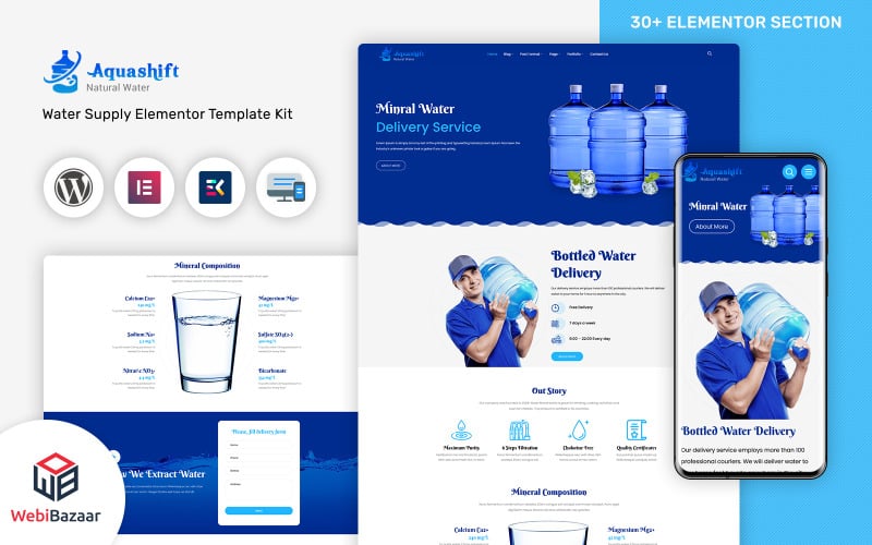 Aquashift - Tema WordPress per i servizi di consegna dell'acqua potabile