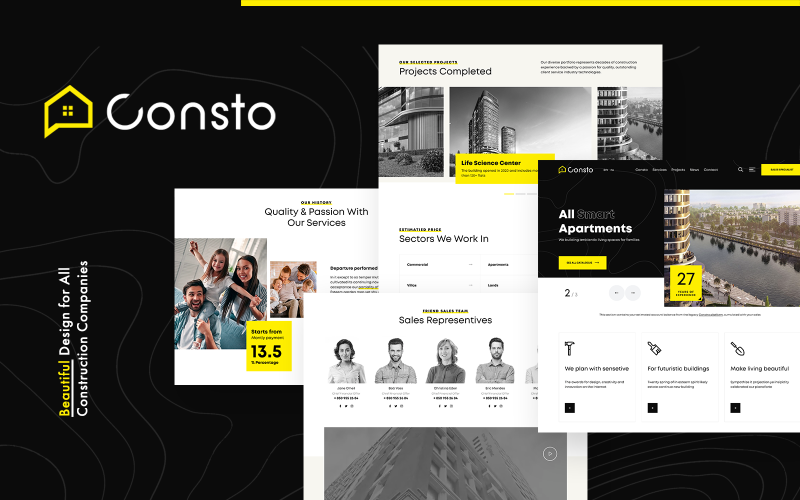 Consto | Industriell konstruktion WordPress -tema