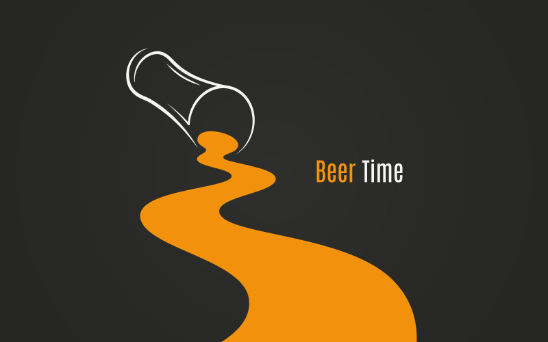 Fond de conception de verre de bière renversée