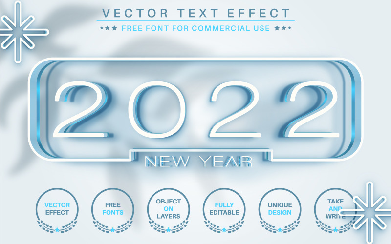 2022 év - Szerkeszthető szöveghatás, betűstílus, grafikus illusztráció