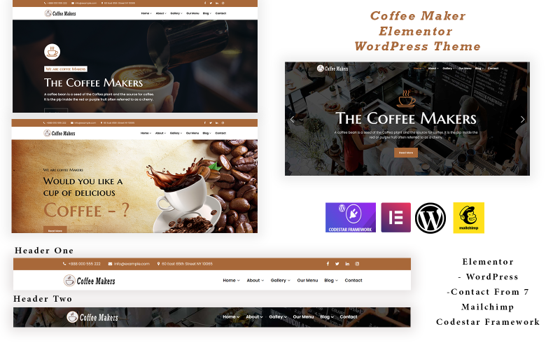 Kaffebryggare - Elementor Coffee WordPress-tema