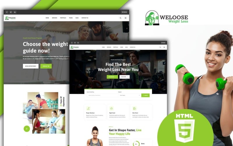 Modèle de site Web de programme de perte de poids Weloose HTML5