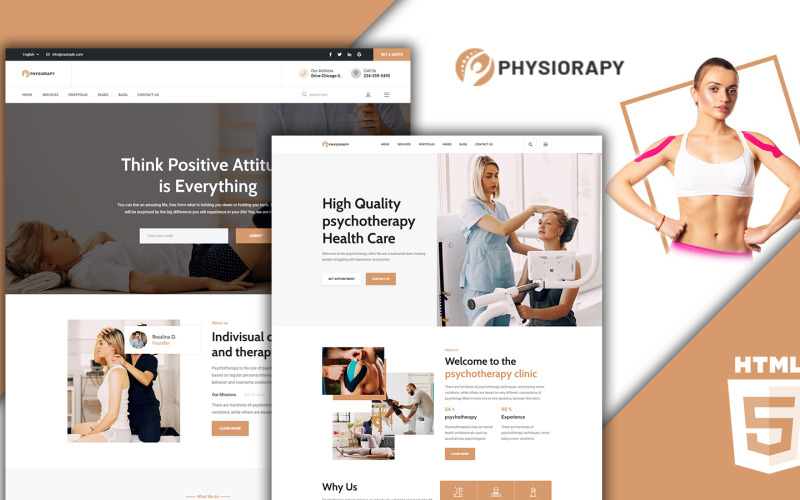 Modello di sito web medico di fisioterapia fisioterapia