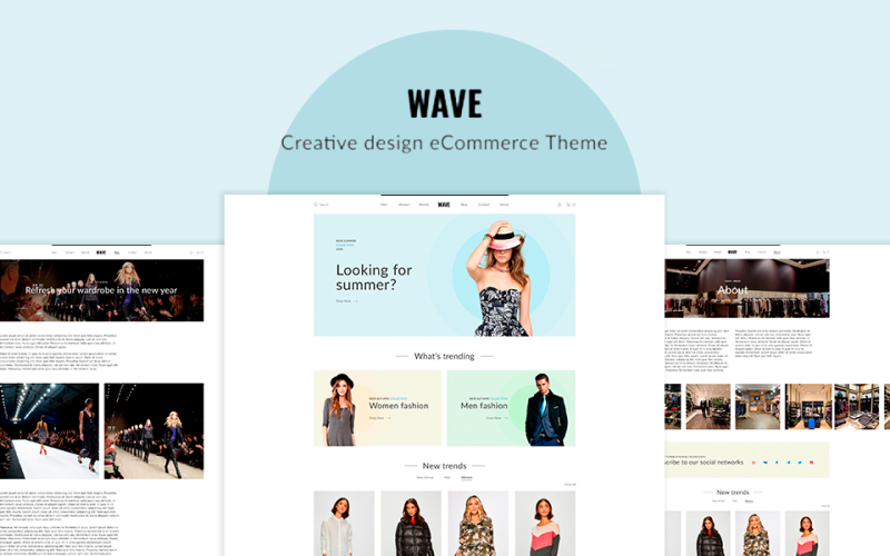 Набор пользовательского интерфейса Wave Ecommerce Design Figma и Photoshop