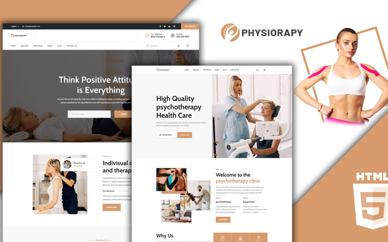 Plantilla de sitio web médico de fisioterapia de fisioterapia