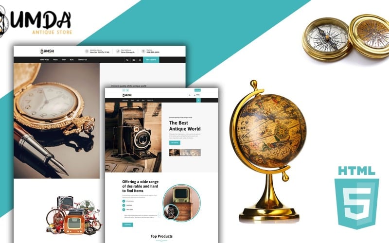 Umda Antiques Garage Sale Modello di sito web HTML5