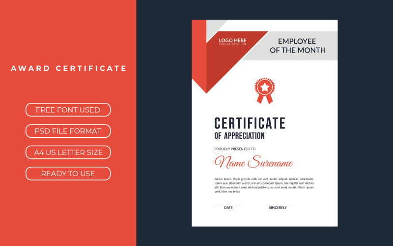 Tema de plantilla de certificado corporativo