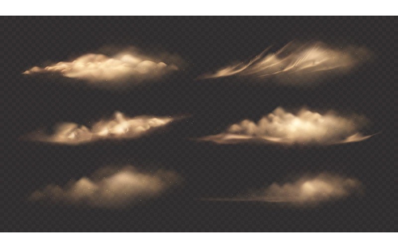 Dust Clouds Realistic Set 210230931 Vector Illustration Concept