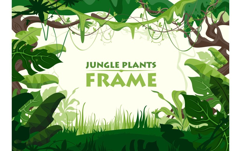 Кадр з рослин джунглів 210351810 Векторні ілюстрації концепції