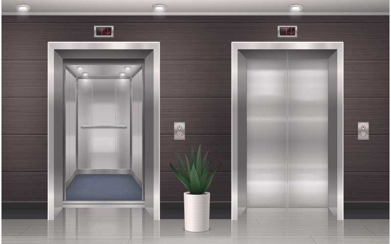 Aufzugstür realistisch 210320319 Vektor-Illustration-Konzept