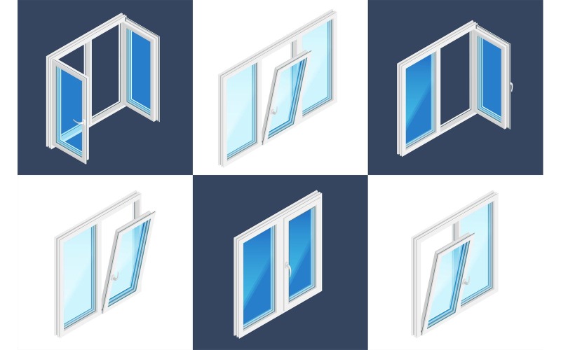 Instalacja izometryczna Windows Design Concept 210350407 Ilustracja wektorowa Concept
