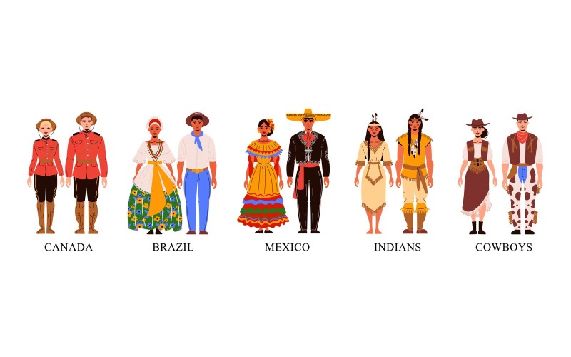 Nationale kleding Amerika 210360527 Vectorillustratieconcept