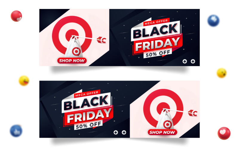 Creative Modern Black Friday Facebook Cover Redes sociales