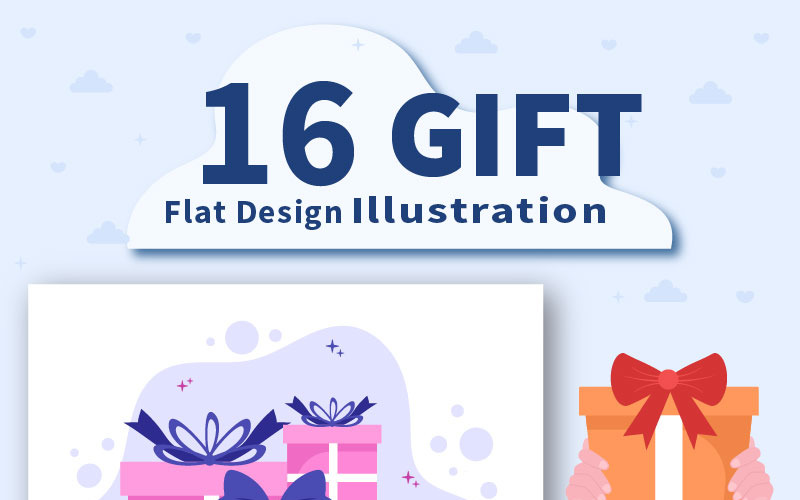 16 färgglada inslagna presentförpackningar online leverans illustration
