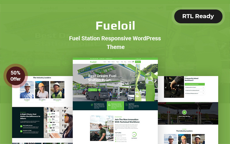 Fueloil - Адаптивна тема WordPress на АЗС