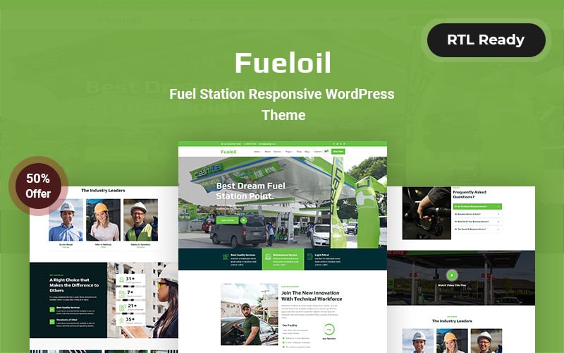 Fueloil - Tema WordPress responsivo de estação de combustível