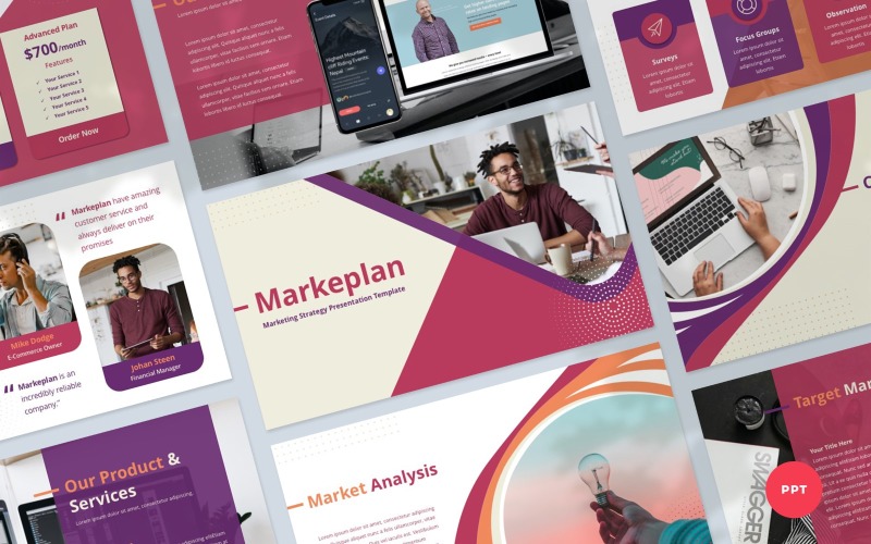 Markeplan - Strategia marketingowa Szablon prezentacji PowerPoint