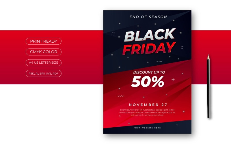 Modelo de design de panfleto da Black Friday