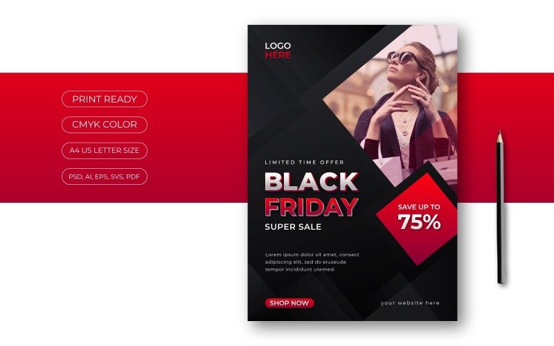 Modern kreatív Black Friday Flyer