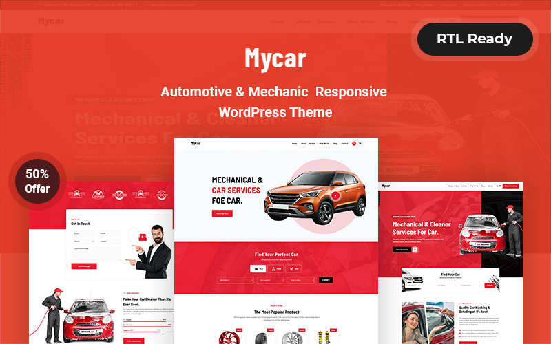 Mycar - Responsives WordPress-Theme für Kraftfahrzeuge und Mechaniker