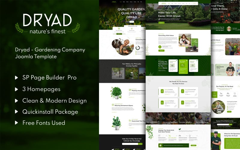 Dryad - Шаблон садоводческой компании для Joomla 5 и 6