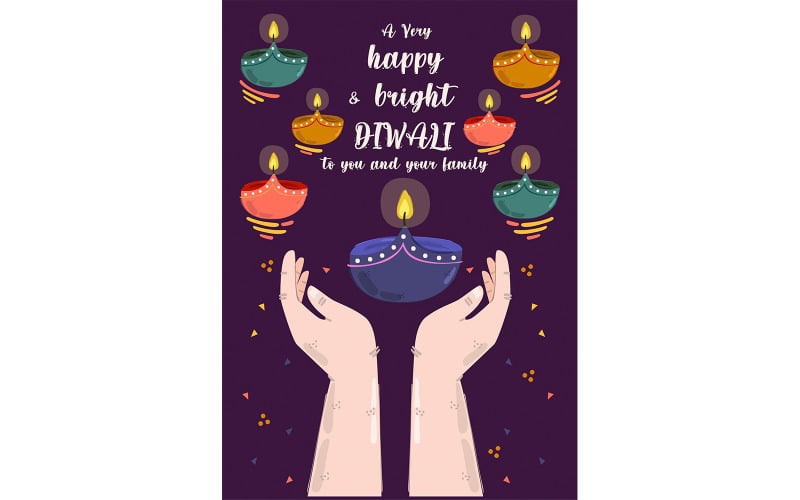 Işıklar İllüstrasyon Mutlu Diwali Festivali