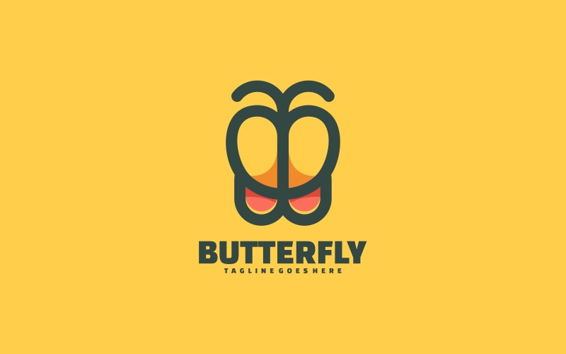 Maskottchen-Logo in Schmetterlingsfarbe