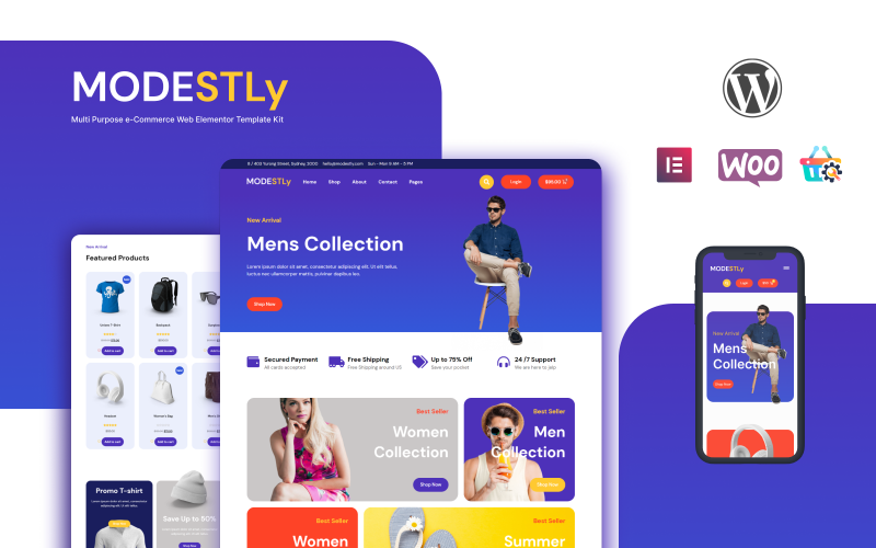 Modestamente: un kit di modelli Elementor WordPress per l'e-commerce